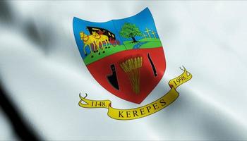 3D Render Waving Hungary City Flag of Kerepes Closeup View photo