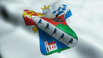 3D Render Waving Hungary City Flag of Csanadpalota Closeup View photo
