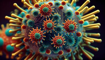 Closeup of Covid 19 Virus bacteria photo