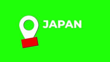 Location Icon of Japan City on Green Background. video