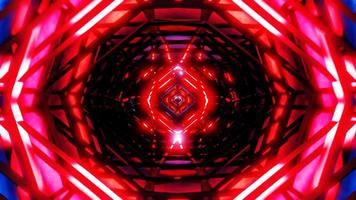 vibrating red geometric digital tunnel vj loop for event and festival music background video