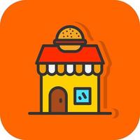 Burger Shop Vector Icon Design