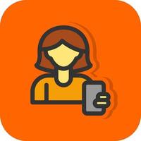 Woman Taking Selfie Vector Icon Design