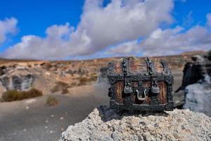 Treasure chest on the coast photo