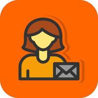 Woman with Envelope Vector Icon Design