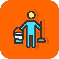 Cleaning Man Vector Icon Design