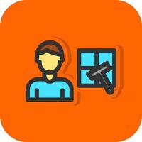Man Cleaning Window Vector Icon Design