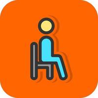 Sitting Vector Icon Design