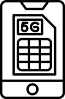 teléfono inteligente 5g sim vector icono