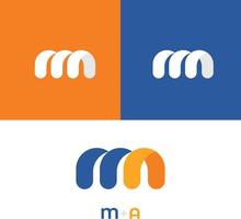 mamá logo diseñado con letra metro y un en vector formato.