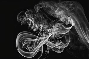 white smoke on black background for overlay effect photo