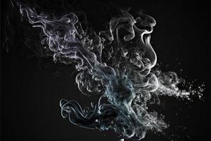 white smoke on black background for overlay effect photo