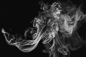 white smoke on black background for overlay effect photo