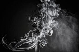 white smoke on black background for overlay effect photo