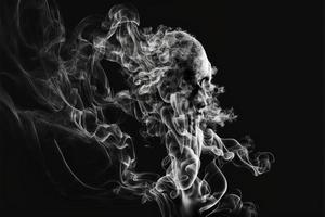 white smoke on black background for overlay effect photo