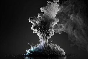 white smoke on black background for overlay effect photo