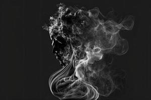 white smoke on black background for overlay effect photo