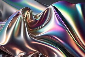 metallic holographic wavy fabric photo