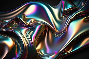 metallic holographic wavy fabric photo