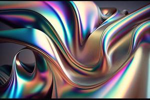 metallic holographic wavy fabric photo