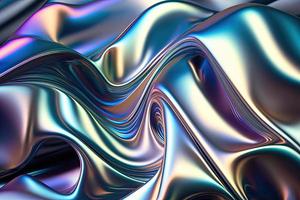 metallic holographic wavy fabric photo
