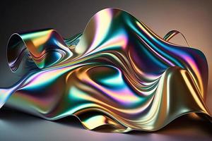metallic holographic wavy fabric photo