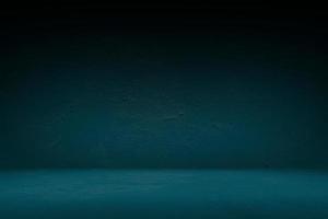 Dark Concrete Room Background in Turquoise Tone. photo