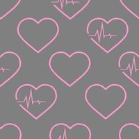 simple seamless pattern of pink hearts on a gray background, texture, design photo
