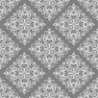 seamless graphic pattern, tile with abstract geometric white ornament on gray background, texture, design photo