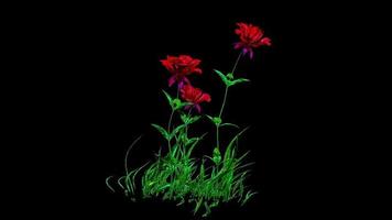 Red Flowers Botanical Digital Rendering photo