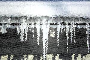 Digital Illustration Mosaic Icicles Hanging From a Roof photo