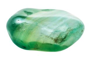 tumbled green tinted agate gemstone isolated photo