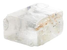 iceland spar mineral stone isolated on white photo