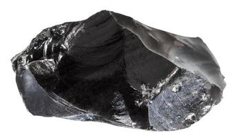 Obsidian volcanic glass mineral stone isolated photo