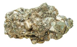 druse of pyrite mineral stone isolated on white photo