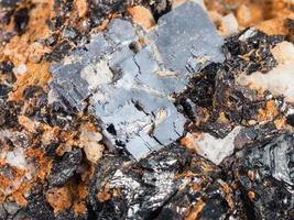 crystals of Galena and Sphalerite on dolomite rock photo