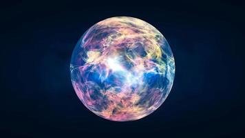 Abstract ball sphere planet energy transparent glass space abstract background. Video 4k, 60 fps