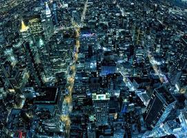 New York night view panorama cityscape photo