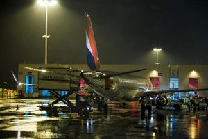 paris airport at night photo