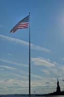 Statue of liberty black and white vertical isolated silhouette photo