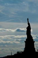 Statue of liberty black and white vertical isolated silhouette photo