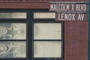 New York Malcom X Boulevard Lenox Avenue street sign photo