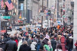 NEW YORK, USA - DECEMBER 11, 2011 - City streets are crowded of people for xmas photo