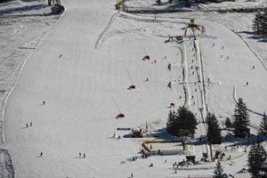 Badia Dolomites town aerial view photo