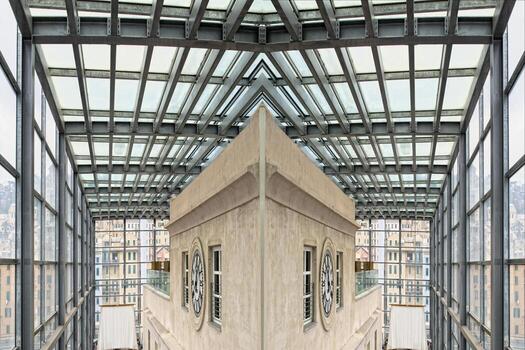 metálico edificio marco de referencia espejo estilo foto