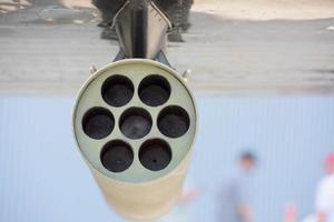 Airplane missile launcher close up photo