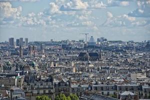 paris roofs and cityview photo