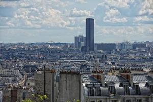 paris roofs and cityview with tour montparnasse photo