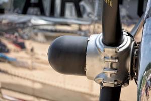 old airplane iron propeller detail photo