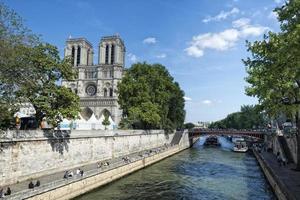 notre dame paris statues and gargoyles photo